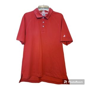 Adidas Climalite stretch mens polo Sm shirt red short raglan sleeve